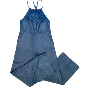 Jackson Rowe Wide Leg Romper Overalls Light Denim Halter Sassy 70s! Size: M